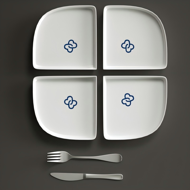 Creative European style dining tableware, ceramic plates, bowls, chopsticks, tea utensils, VI texture prototype, PSD design material template.