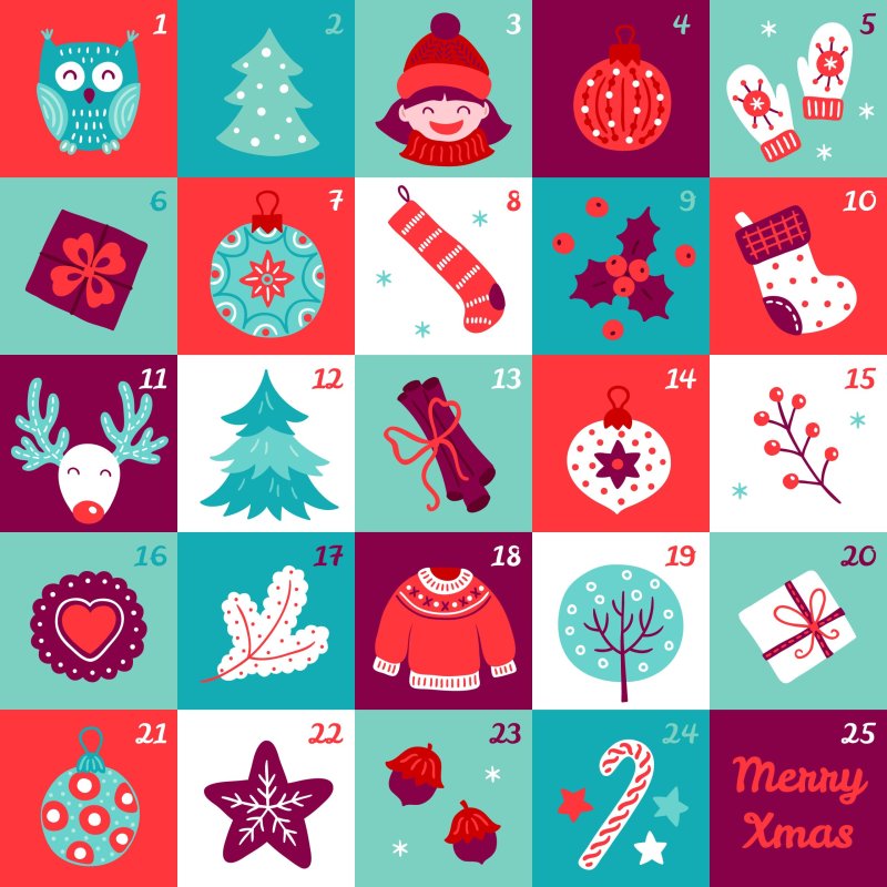 3109 sequence 15 items - png+eps - cartoon winter Christmas cute Christmas tree Santa Claus reindeer snowman decoration elements illustration vector design material