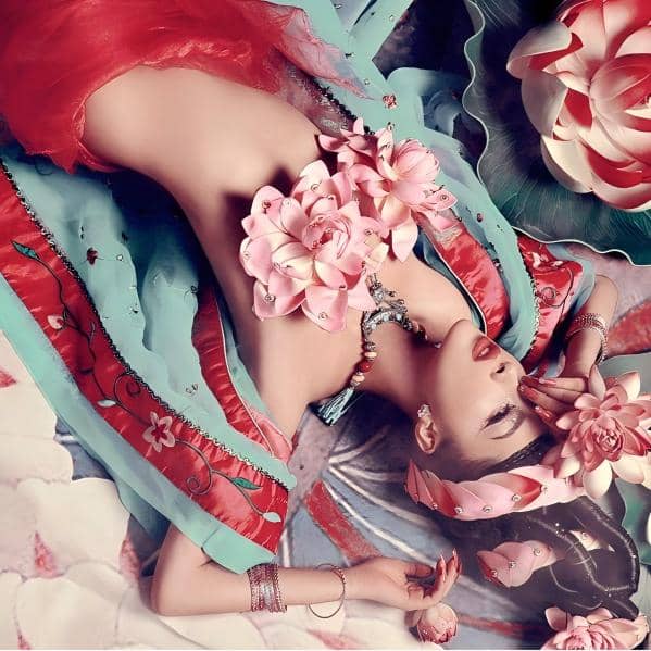 A collection of stills featuring modern people dressed in sexy Beijing opera costumes