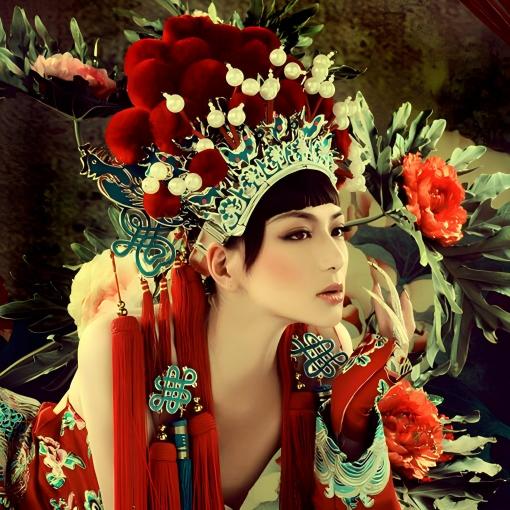 A collection of stills featuring modern people dressed in sexy Beijing opera costumes