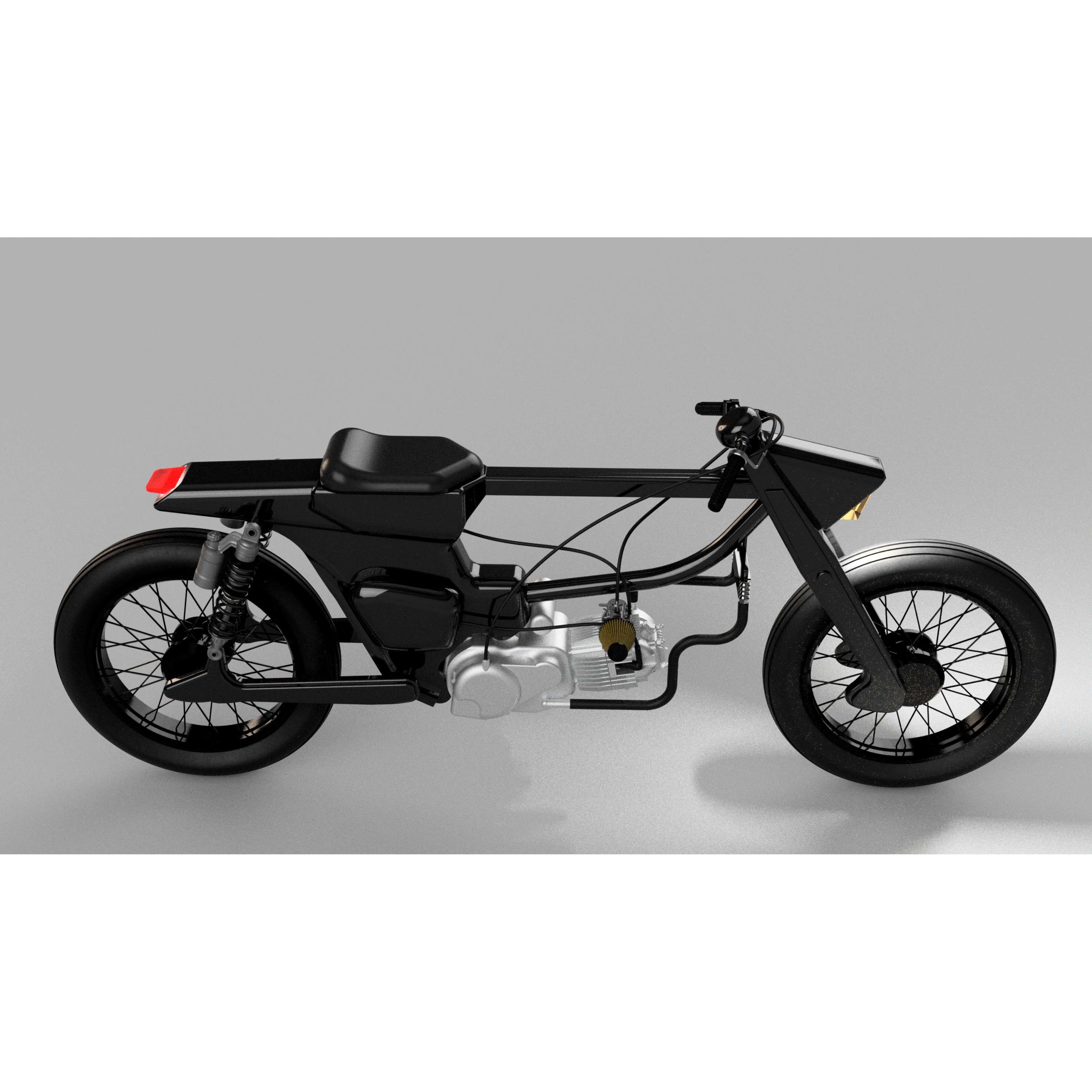 3D printing Honda C70 Street Cub Drag Mode motorcycle engine blueprint