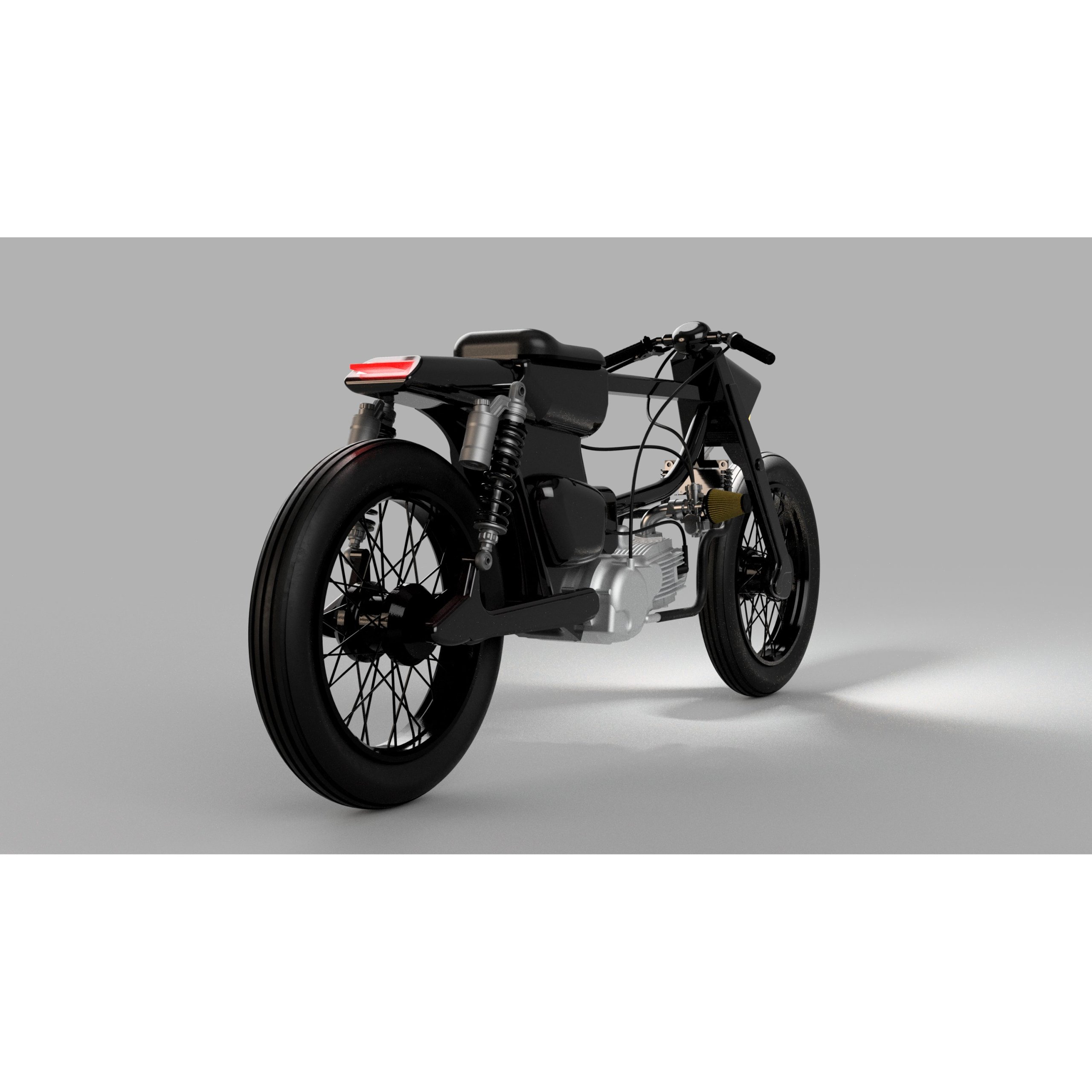 3D printing Honda C70 Street Cub Drag Mode motorcycle engine blueprint